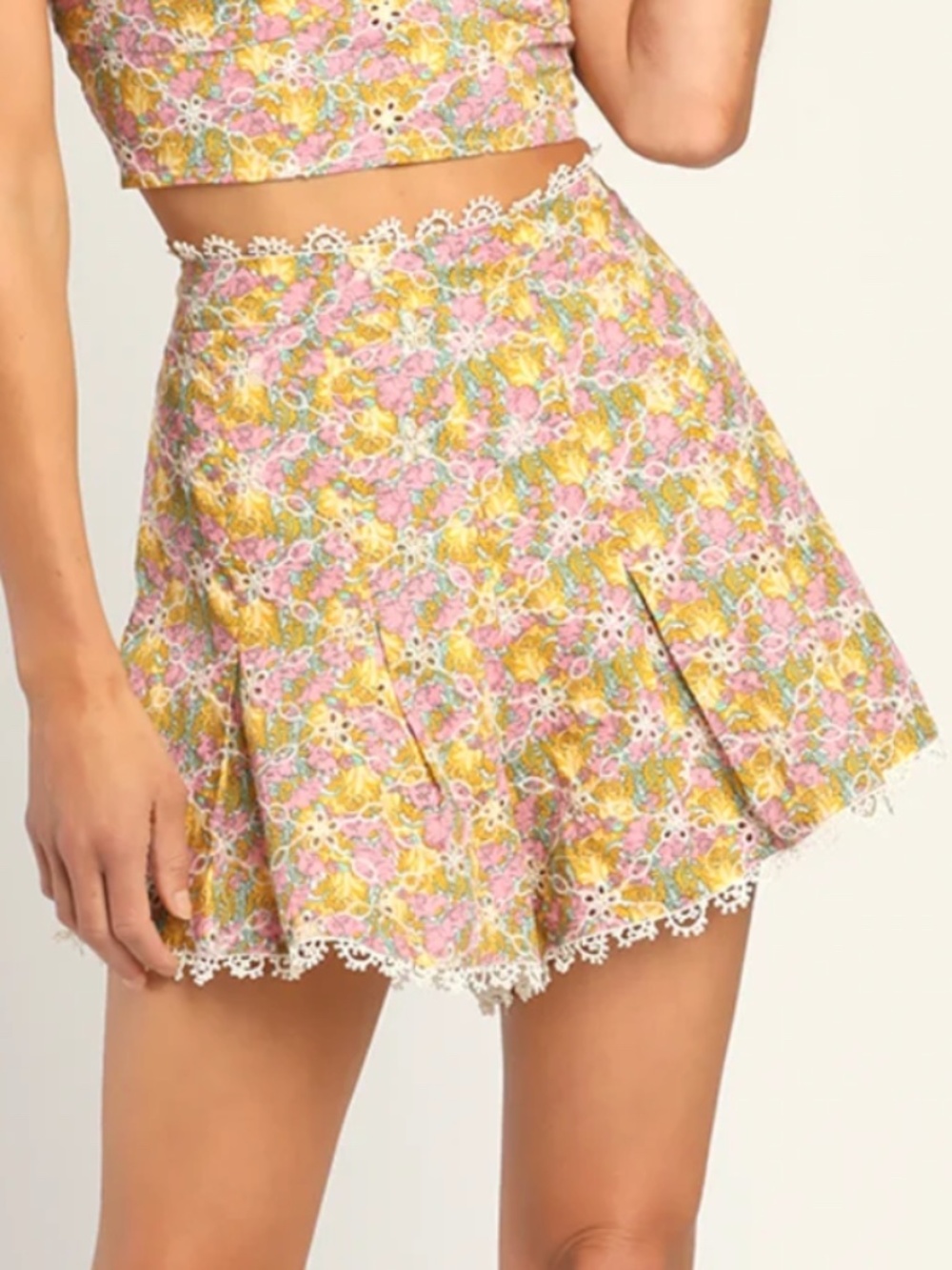 NWOT Lulu's Yellow Floral Shorts